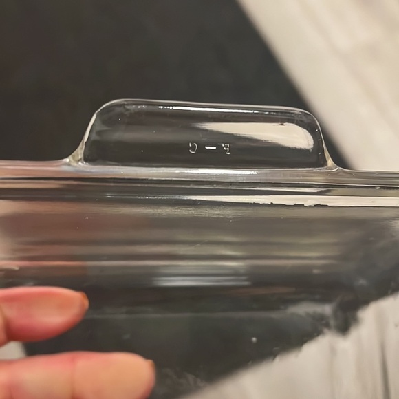 Antique Pyrex 1920s Square Clear Glass Baking Dish With Etched Floral Cover - Picture 5 of 6